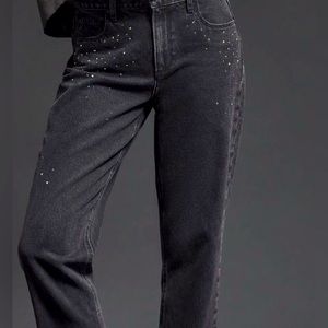 Paige Noella Mid-Rise Black quartz Embellished
Boyfriend Jeans Sz 31